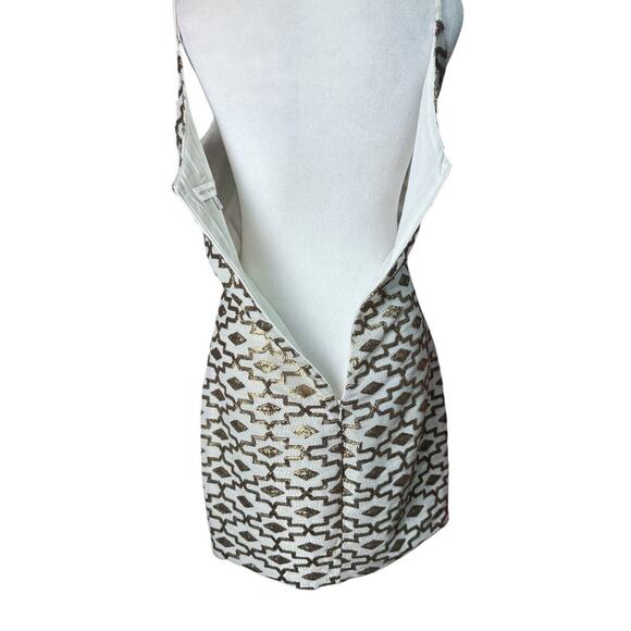 Dress The Population Womens Sz S Sequin Slip Dress Gold Sequin Mini Holiday Glam - Picture 8 of 12